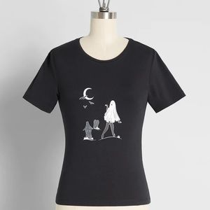 Uk Size 10 Black Ghost Tee